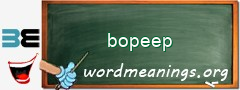 WordMeaning blackboard for bopeep